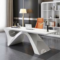 Bureau de direction créatif en peinture blanche, style luxe léger, pour un seul poste