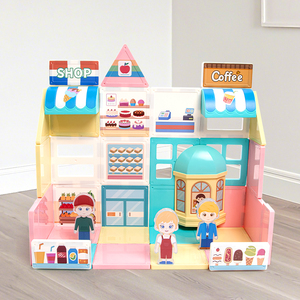 Ensemble de tuiles magnétiques, blocs de construction 3D <span class=keywords><strong>DIY</strong></span> pour café et marché aux fruits, jouet éducatif STEM pour jeu d'imitation, cadeau pour filles - Product Image 3