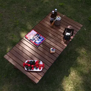 Garden Table Foldable Camping Table Bbq Picnic Outdoor Folding Roll Up Camping Table