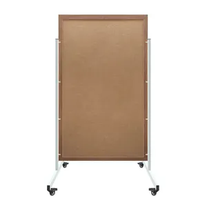 ฟรียืนกระดานข่าวที่มีล้อกรอบไม้สองด้านหน้าจอคณะกรรมการที่มีเหล็กมือถือยืน - Product Image 1