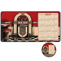 Tapis de souris de jeu rétro vintage XL, tapis de bureau étendu avec dessous rond en tissu Jiaji, base en caoutchouc, 800 x 300 mm