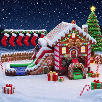 Nouveau château gonflable en PVC pour enfants et adultes, parcours d'obstacles en forme de bonhomme en pain d'épices de Noël, couleur et taille personnalisées - Location pour fêtes
