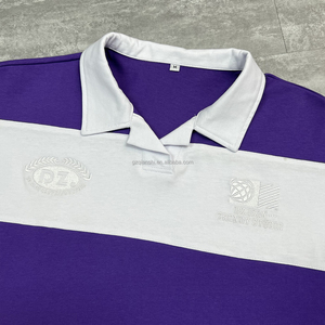 QIANSHI Cotton Heavyweight Streetwear <strong>T</strong>-<strong>shirt</strong> Embroidered Rugby <strong>Striped</strong> Polo <strong>Shirt</strong> Oversized Thermal Long Sleeve <strong>t</strong> <strong>Shirt</strong> <strong>for</strong> <strong>Men</strong> - Product Image 3