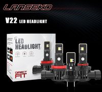 Ampoules de phare LED LANSEKO V22 H4 H19 H13 9007 H11 avec puce LED 5540 25W 6000LM PCB en cuivre TST compatible 12V 24V pour phares de voiture