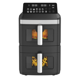 Friteuse à air carrée à double panier, grande capacité, multifonctionnelle, intelligente, sans huile, sans fumée, en acier inoxydable, pour hôtel - Product Image 1