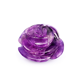 Sculptures de fleurs de rose en améthyste - cristal/pierre précieuse/reiki/chakra - UNIQUE PIÈCE - 3 pouces et 250 g (0,55 lb) - Product Image 2