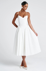 Nouvelle Arrivée <span class=keywords><strong>Robe</strong></span> de Soirée pour Femmes avec Bretelles, Col en V, Dos <span class=keywords><strong>à</strong></span> Cordon de Serrage et Grand Ourlet - Product Image 5