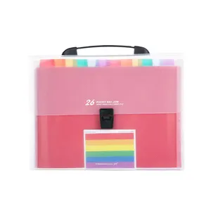 A4 Hoge Capaciteit 24 Zakken Uitbreiden Document File Organizer Map, Regenboog Bestand Opslag Handtas