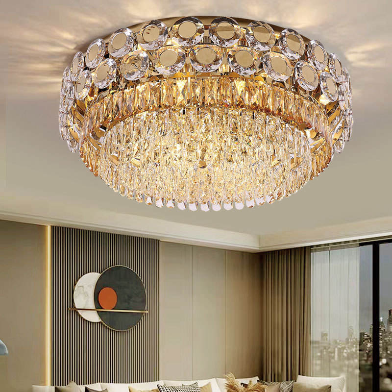 Nordic Luxury Crystal Chandelier Ceiling Lamp Modern LED Simple and Fashionable Living Room Bedroom Crystal Ceiling Light