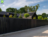 Modern minimalistisch aluminium tuinhek met poedercoating, verticaal lamellenontwerp, rotbestendig, waterdicht, 3D-modellering