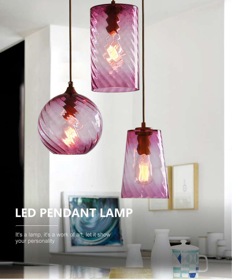 Competitive Price Decoration Home Office Hanging Lamp Red Coffee E27 Modern Chandelier Light