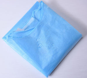 Vente en gros personnalisé jetable à manches longues robe d'isolation respirant imperméable <span class=keywords><strong>PP</strong></span> + PE certifié ISO pour les adultes - Product Image 4