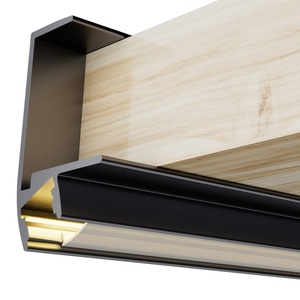 Profilé en aluminium laqué noir de 2 mètres, idéal pour les finitions et les structures décoratives intérieures et extérieures. - Product Image 1