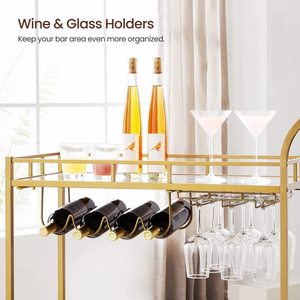 Étagère de rangement pour cuisine Nouveau plateau en verre trempé Mobilier industriel en métal <span class=keywords><strong>Chariot</strong></span> de bar de rangement <span class=keywords><strong>Chariot</strong></span> de cuisine en acier - Product Image 3