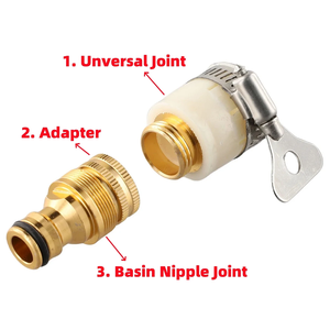 Conectores de grifo de manguera de jardín universales 3 en 1, adaptador de grifo de 15 ~ 23mm, Conector de agua de jardín de latón - Product Image 4