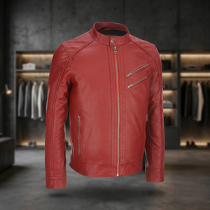 Chaqueta de cuero de lona recubierta para hombre con logotipo personalizado con diseño frontal chaquetas de cuero impermeables de invierno al por mayor - Product Image 2