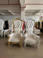Chaise Trône de Luxe Dorée à Dossier Haut, Design Moderne Grand Lit Queen/King Size pour Hôtels, Banquets, Mariages, Salons et Mobilier de Fête