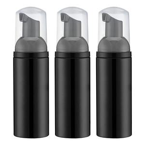Bouteilles moussantes miniatures en PET de 50 ml et 100 ml, nettoyant moussant pour le visage, emballage en plastique noir avec pompe pour les soins de la peau - Product Image 1
