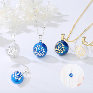 Merryshine lotus flower soft sound wishing music bell pendant mexico ball bola <span class=keywords><strong>collana</strong></span> di <span class=keywords><strong>gravidanza</strong></span> - Product Image 1