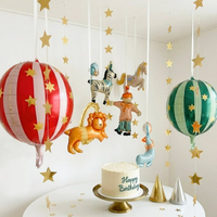 Ballons 4D rayés sur le thème du cirque et ensemble de ballons chiffres ours blanc, décorations de scène pour fête d'anniversaire bébé garçon ou fille
