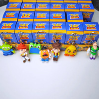 24 piezas/set de figuras de PVC de Toy Story 5 Woody en caja sorpresa, llavero, colgante para mochila, juguetes de regalo para festividades, Buzz Lightyear a escala 1:12