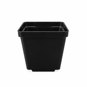 Macetas Cuadradas de Plástico Negro con Orificios de Drenaje para Plantas Verdes y Flores, Diseño Moderno y Minimalista para Jardín - Product Image 2