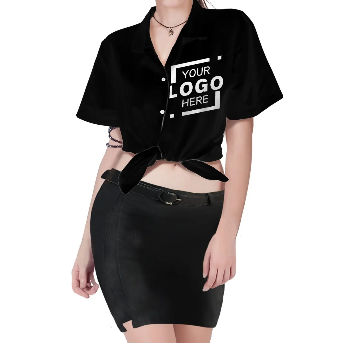 ट्रेंडिंग उत्पाद महिलाओं की मांग पर शॉर्ट आस्तीन ब्लाउज प्रिंट और टाई-डाउन कमर के साथ आकर्षक महिला शर्ट