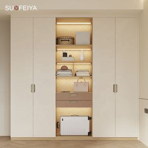 Sofeyia personalizable de madera blanca de 4 puertas armario moderno diseño coreano muebles de dormitorio para uso doméstico - Product Image 1