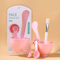Nouvel ensemble de brosses faciales 6-en-1 en silicone souple et nylon avec bol, brosse, cuillère et applicateur – Léger (65g) – Vente en gros 2025