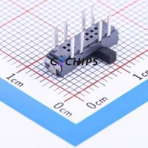 K3-2346D-K1 Slide Switch Through hole Component (THT) Switch Double Pole Three Throw Rectangle Pin Header PC Pin 13mm - Product Image 2