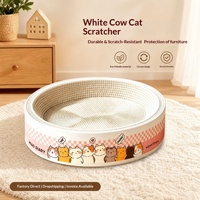 Lit-grattoir pour chat en carton ondulé blanc, sans poussière, utilisable toute l'année, style mignon, fabriqué en Chine, livraison directe, livraison gratuite