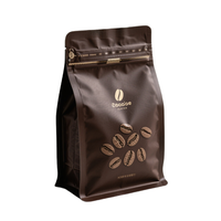 Sacs à café en aluminium argenté avec valve et fenêtre refermables pour grains de café, sucre et collations
