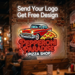Letrero de Neón Personalizado con Logotipo, Letrero LED para Restaurante de Pizza, Letrero Luminoso Publicitario para Negocios, Letrero de Pared para Cafetería, Bar y Pizzería - Product Image 1