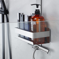 Porte-serviettes mural moderne en acier inoxydable 304 sculpté, à un seul niveau, écologique, sans perçage, pour salle de bain