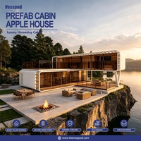 Capsule spatiale moderne et portable de luxe Cabine Apple modulaire préfabriquée Maison en conteneur pour villa ou capsule hôtel en acier