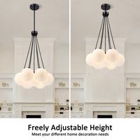 Lustre moderne à bulles, globe en verre givré, luminaire suspendu pour salon, salle à manger, îlot de cuisine, décoration