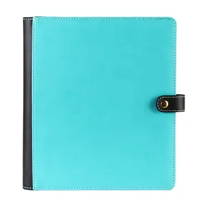 Custom PU Leather Portfolio Zipper 4 Ring A4 Size Binder File Folder