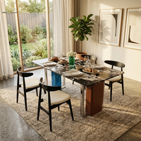 Ensemble de table à manger moderne avec 4 chaises, table à manger rectangulaire avec chaises modernes pour la salle à manger intérieure, meubles de maison