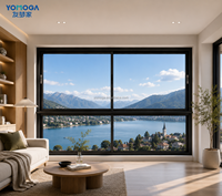 Yomoga Horizontales Schmalrahmen-Schiebefenster mit Magnetischem Fliegengitter und Gehärtetem Sicherheitsglas für Villen, Schulen und Fabriken - Maßanfertigung