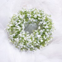 Guirlande murale de fleurs artificielles en soie Gypsophile ronde 30cm style rétro pour décoration maison, mariage, hôtel, fête, événement