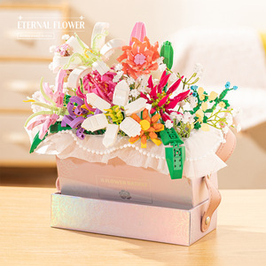 Bloques de Construcción de Flores con Luz LED, Juguete de Ensamblaje con Caja, Decoración de Habitación, Regalos de Cumpleaños, Flor Eterna para Niñas - Product Image 5