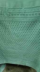 ndian Supplier Wedding Dress <b>Material</b> Georgette Fabric with Lucknowi Embroidery and Sequence Border Design - Product Image 3