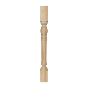 Balaustre de madera maciza Interior 38 ''Rectangular Balaustres de escalera lisos Diseño Pasamanos cónicos Soporte de barroca Madera lisa - Product Image 5