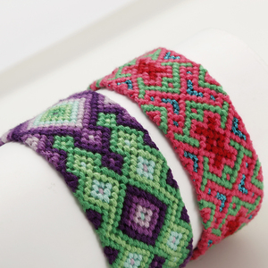 Népal pas cher chanceux tissé tressé large réglable femmes bracelets mexicains faits à la main - Product Image 4