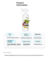 Spray Éliminateur d'Odeurs pour Animaux de Compagnie de Haute Qualité 500ml, Désodorisant Enzymatique Biologique, Éliminateur d'Odeurs d'Urine de Chien, Chat, Hamster, Désodorisant d'Intérieur