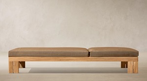 Chaise longue de jardin en teck avec coussin, dossier réglable, mobilier de patio moderne et contemporain pour jardin, piscine, terrasse - Product Image 6