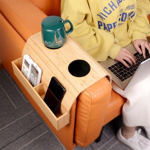 Tendance WDF bambou canapé accoudoir plateau de rangement accoudoir canapé porte-gobelet caboteur plateau canapé <span class=keywords><strong>table</strong></span> avec deux compartiments - Product Image 2