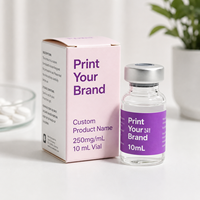 Emballages et étiquettes personnalisés pour flacons de médicaments de 3 ml et 10 ml, avec logo imprimé en couleur sur carton blanc et estampage à chaud