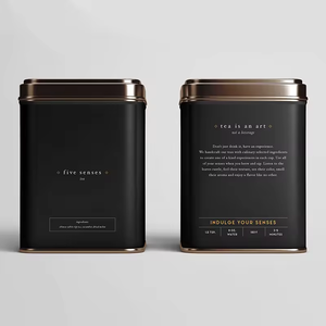 Bán Buôn Biểu Tượng Tùy Chỉnh Trung Quốc Sinh Thái Thân Thiện Với Trà Hộp Sang Trọng Màu Đen Lớn Kín Kim Loại Vuông Trà Tin Bao Bì Hộp - Product Image 3