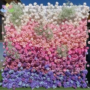 F79 Luxe 5D 7D Roll Up Zipper Floral Toile de Fond Panneau 8ft x 8ft Blanc Soie Artificielle Babys Souffle Fleur Mur pour <span class=keywords><strong>la</strong></span> Décoration de Mariage - Product Image 6